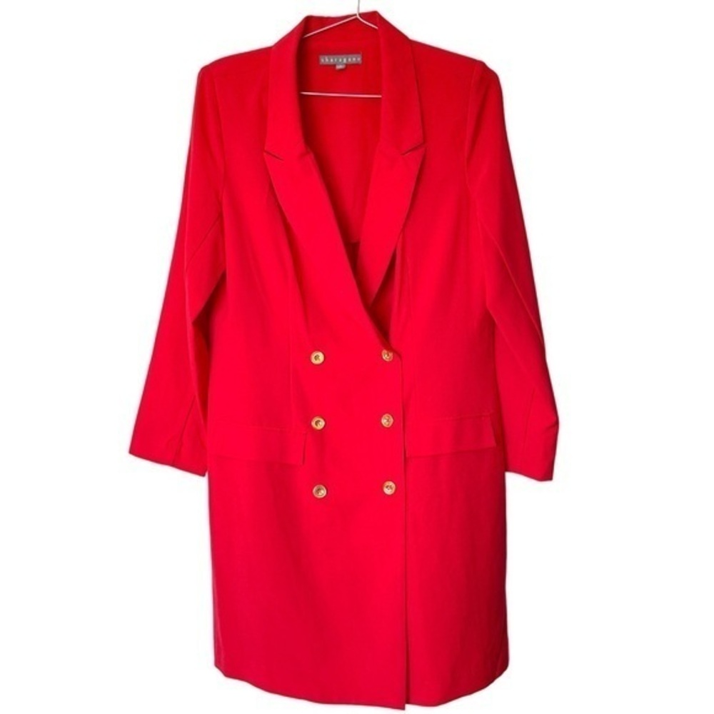 Sharagano Sharkskin Red Blazer Dress